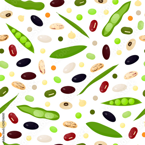 Seamless pattern with beans.