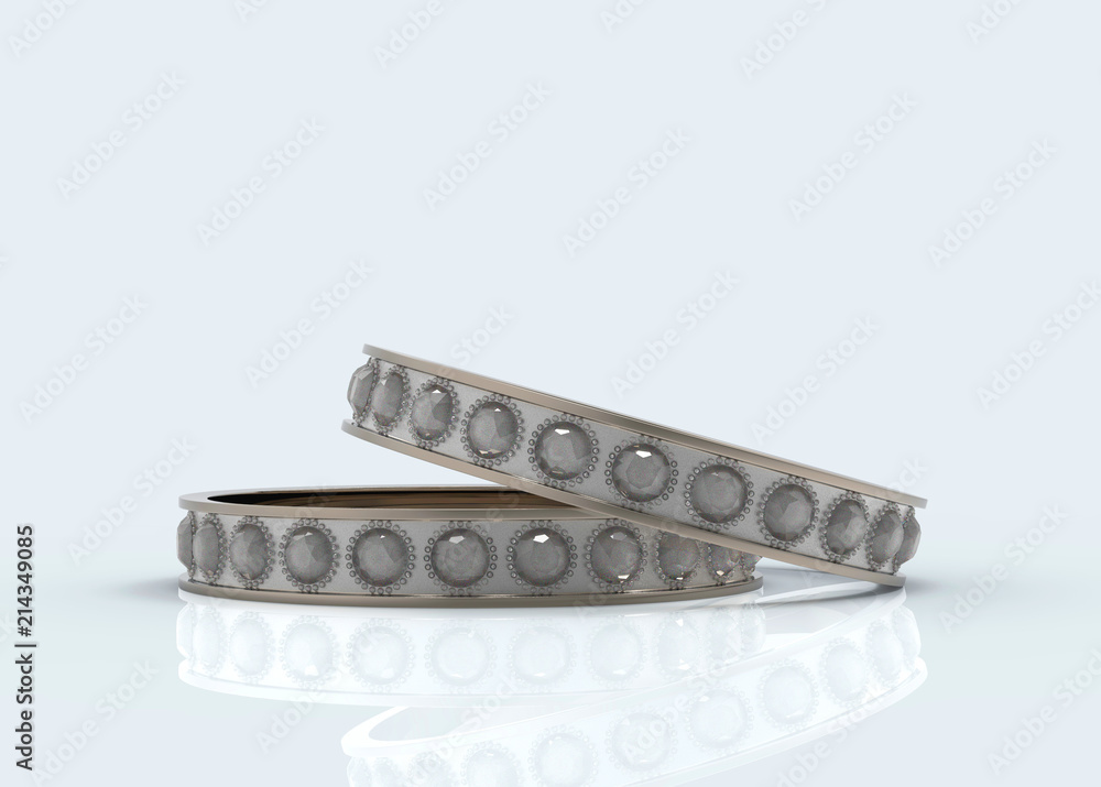 3d rendering. a couple beauty wedding diamond rings on copy space background. 3d rendering. a couple beauty wedding diamond rings on copy space background.
