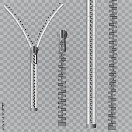 zipper isolated on white background