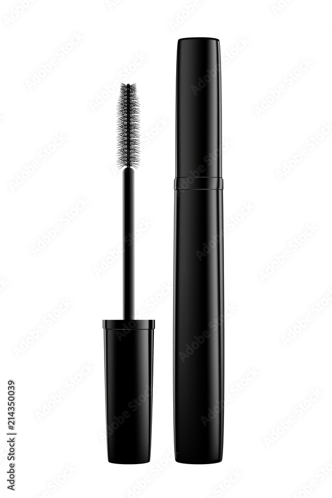 Cosmetic black mascara for eyes. Cosmetic black mascara for eyes.