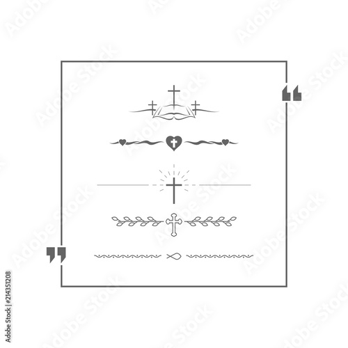 Christian, Religious Text Dividers. Vector Design Elements Set for You Design