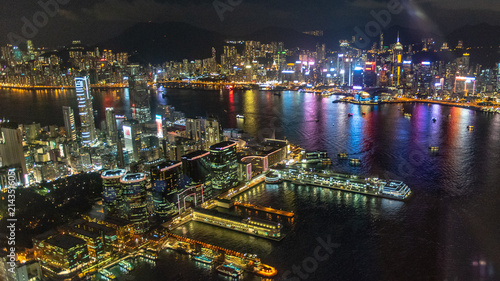 Kowloon and Hong Kong at night