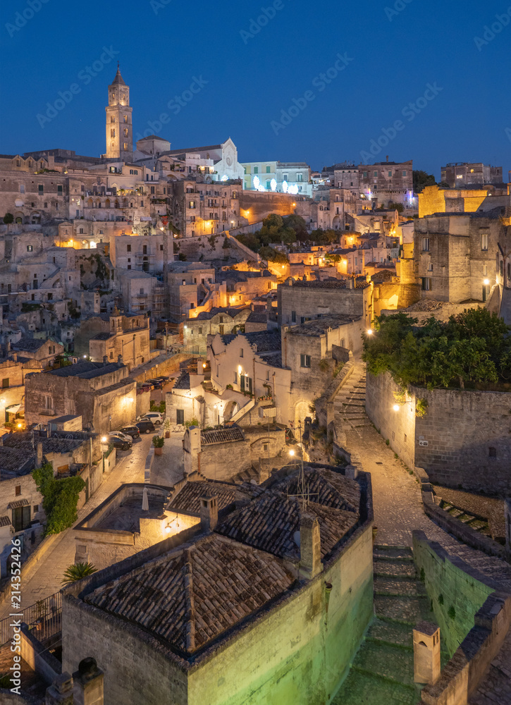 Obraz premium Matera (Basilicata) - The historic center of the wonderful stone city of southern Italy, a tourist attraction for the famous