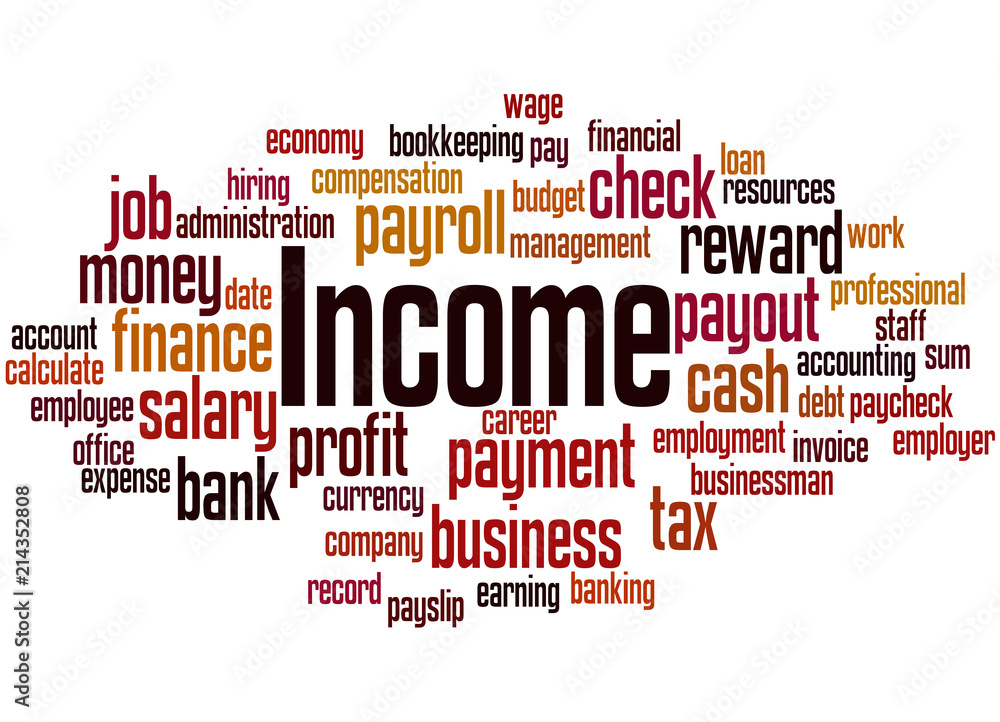 Obraz premium Income word cloud concept 4