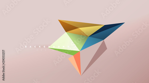 Free Download Abstract background - geometric origami style shape composition, triangular low poly design concept. Colorful trendy minimalistic illustration - GFXLoad