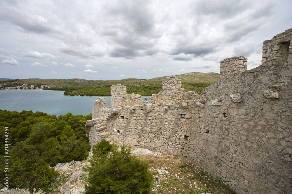 Old wall near Sibenik. In history it was built as a protection against turkish army. 