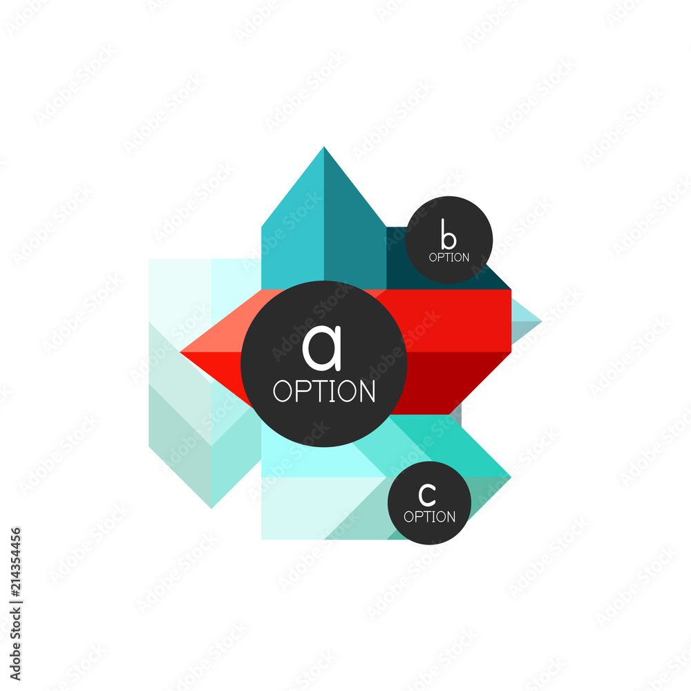 Abstract colorful geometric option infographics design template with sample abc options. Abstract background for business presentation or information banner Abstract colorful geometric option infographics design template with sample abc options. Abstract background for business presentation or information banner