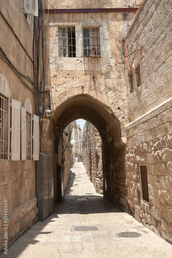 Street in Old City of Jerusalem. Israel.