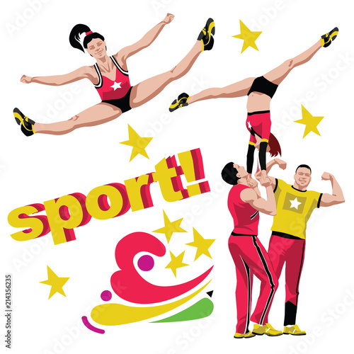 Cheerleading sport detailing composition