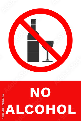 NO ALCOHOL sign. Vector.