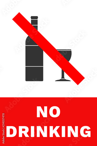 NO DRINKING sign. Vector.