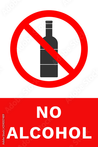 NO ALCOHOL sign. Vector.