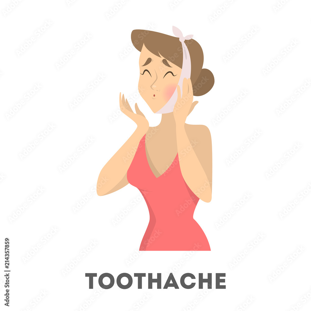 Patient suffering from a strong toothache Patient suffering from a strong toothache