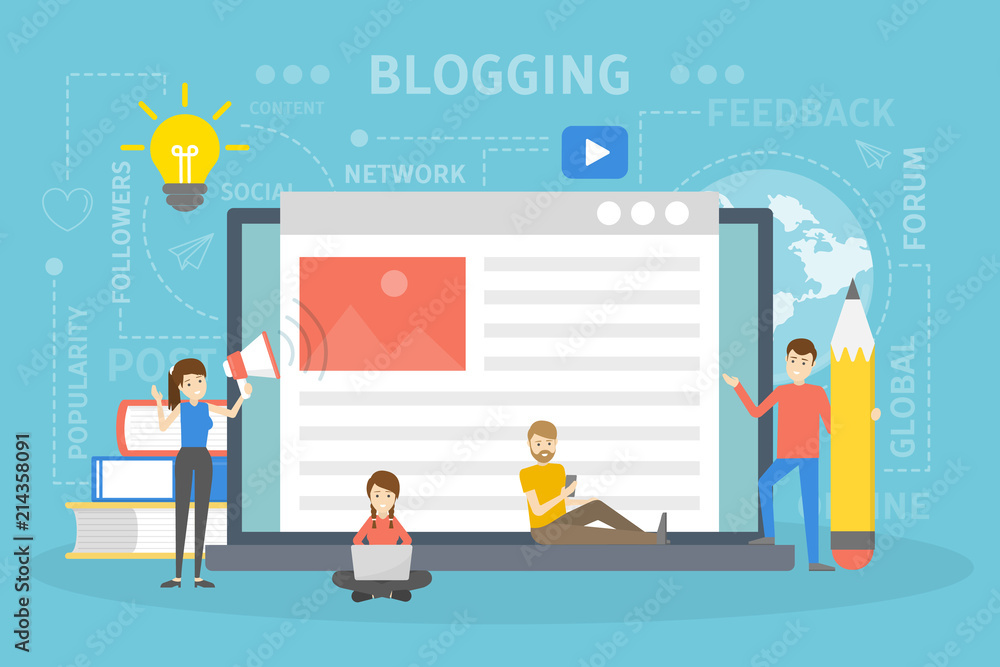 Blog concept illustration Blog concept illustration