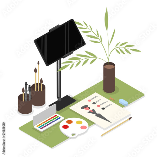 Isometric designer workplace