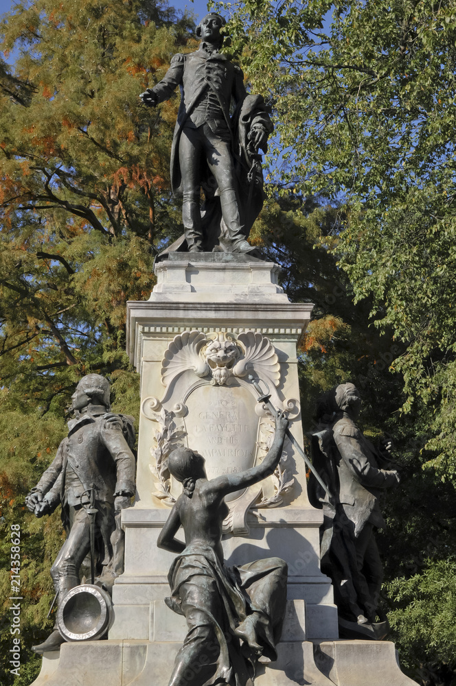 Lafayette Statue, Lafayette Park, Washington DC, USA