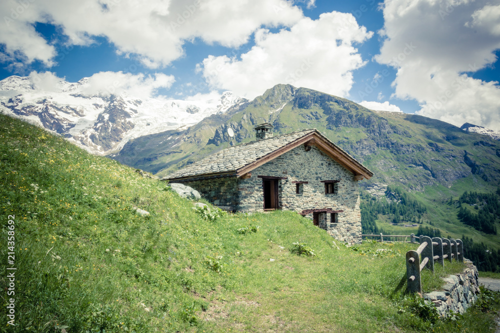Alpine chalet in alpine valley of Gressoney Monte Rosa
