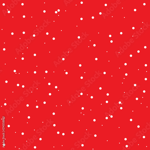 Red decorative seamless pattern with snow