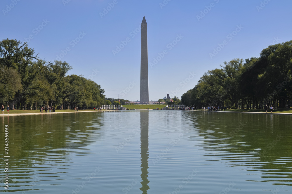 Washington Monument, Lincoln Memorial Reflecting Pool, Washington D.C., USA