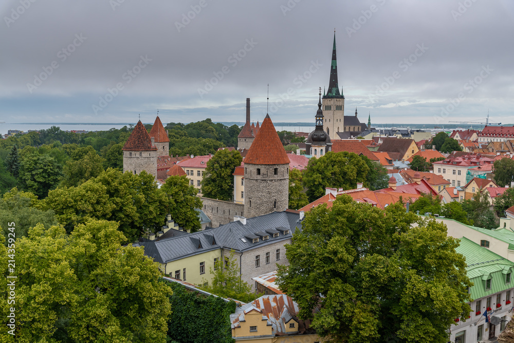 Old town of Tallinn in summer view from Patkuli Viewing Platform