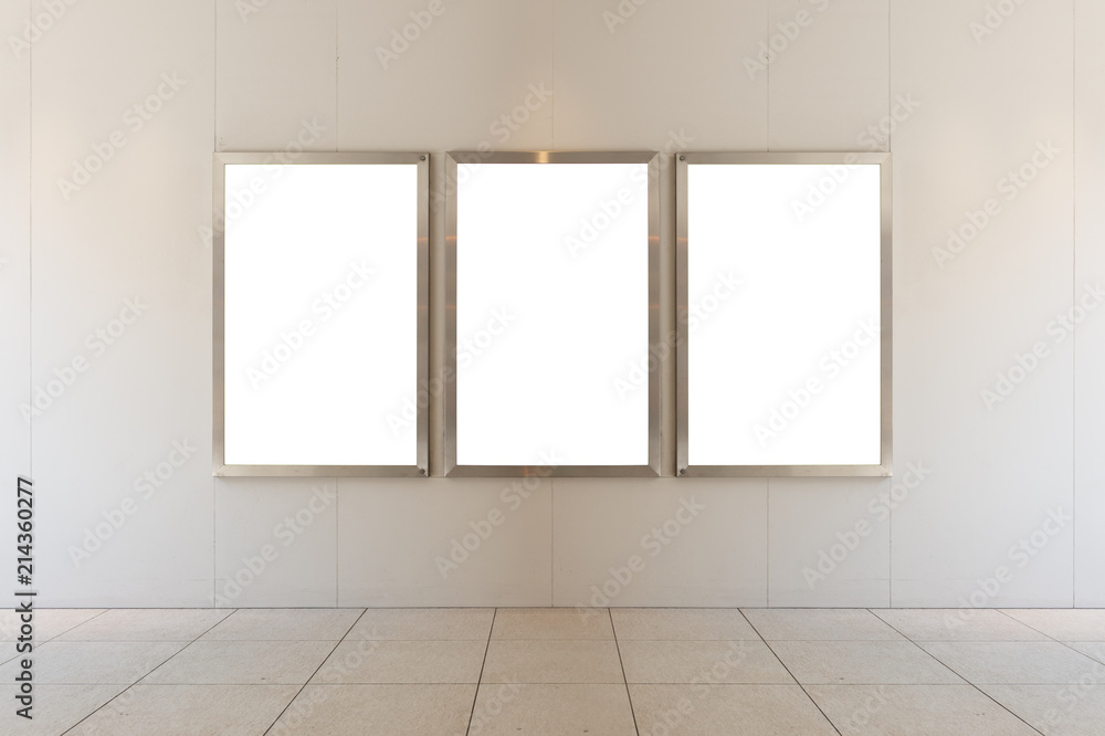 Large blank billboard on a street wall, banners with room to add your own text Large blank billboard on a street wall, banners with room to add your own text