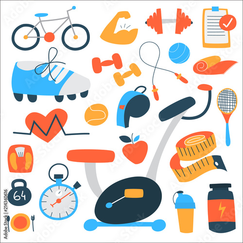 Fitness icon set