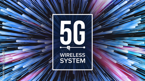 5G Wi-Fi Standard Background Vector. Five, 5th Generation. Signal Transmission. high Speed Innovation Connection. Future Technology Illustration