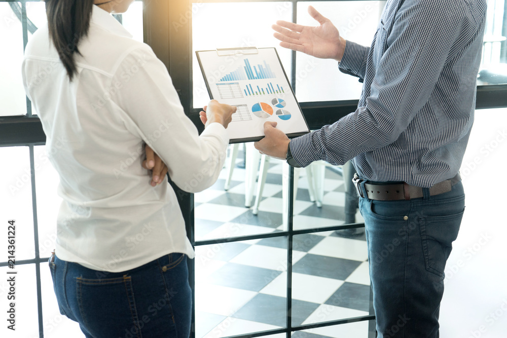Group of teamwork businessman and woman in the meeting work to analysis marketing data concept business discussion Group of teamwork businessman and woman in the meeting work to analysis marketing data concept business discussion