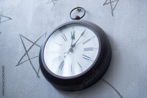 Wallpaper Mural Wall clock on the grey wall Torontodigital.ca