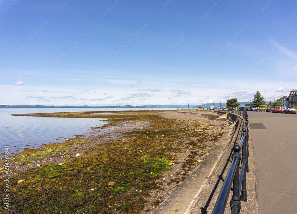 The Town of Largs and the North Promenade in summer Scotland.