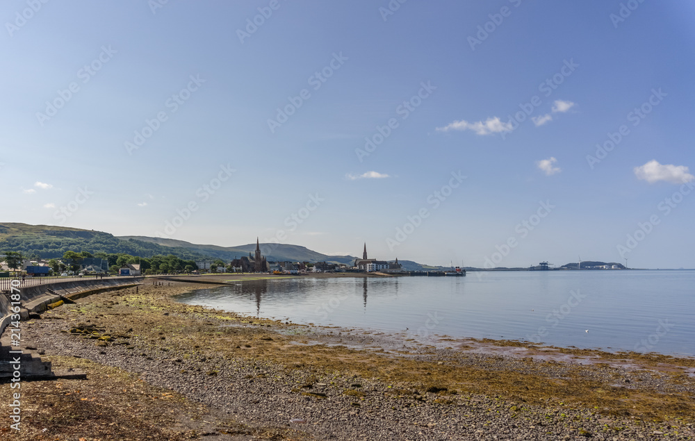 North Prom and the Town of Largs in Summer, Scotland.