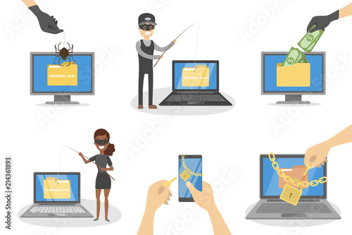 Hacker set illustration