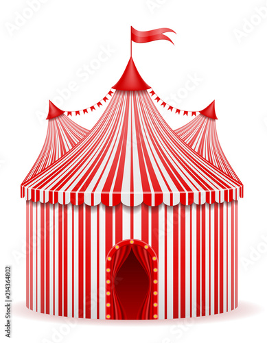 striped red circus tent stock vector illustration