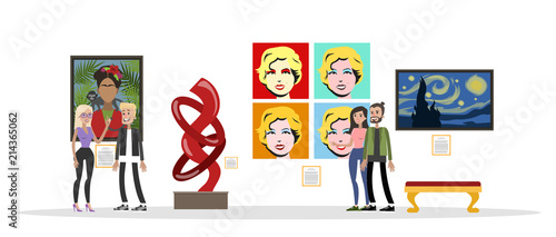 Museum interior illustration