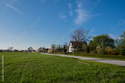 Danish countryside village on a summer day