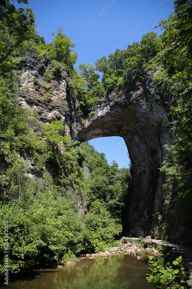 Natural Bridge Rock Formation National Park in the Blue Ridge Mountains of Rockbridge County, Virginia Limestone Bridge Gorge Natural Bridge Rock Formation National Park in the Blue Ridge Mountains of Rockbridge County, Virginia Limestone Bridge Gorge
