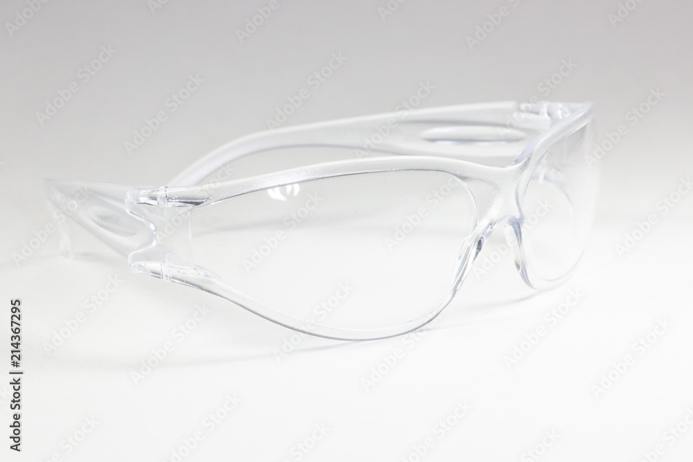 Safety goggles on a white table ready for use Safety goggles on a white table ready for use