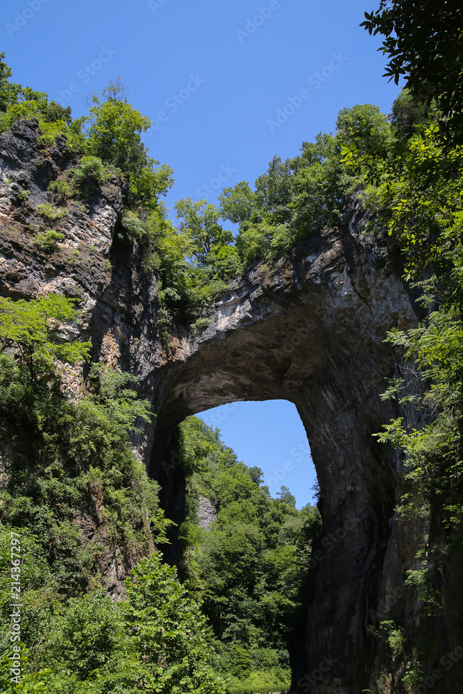 Natural Bridge Rock Formation National Park in the Blue Ridge Mountains of Rockbridge County, Virginia Limestone Bridge Gorge Natural Bridge Rock Formation National Park in the Blue Ridge Mountains of Rockbridge County, Virginia Limestone Bridge Gorge