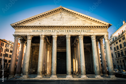 Pantheon, Rome, Italy, Europe. Rome ancient temple of all the gods. Rome Pantheon is one of the best known landmarks of Rome and Italy.