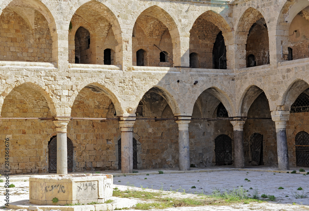 Karawanserei Khan el Umdan, Acco, Akko, Acre, Israel, Naher Osten, Vorderasien, erbaut um 1785 von Ahmed el JAzzar