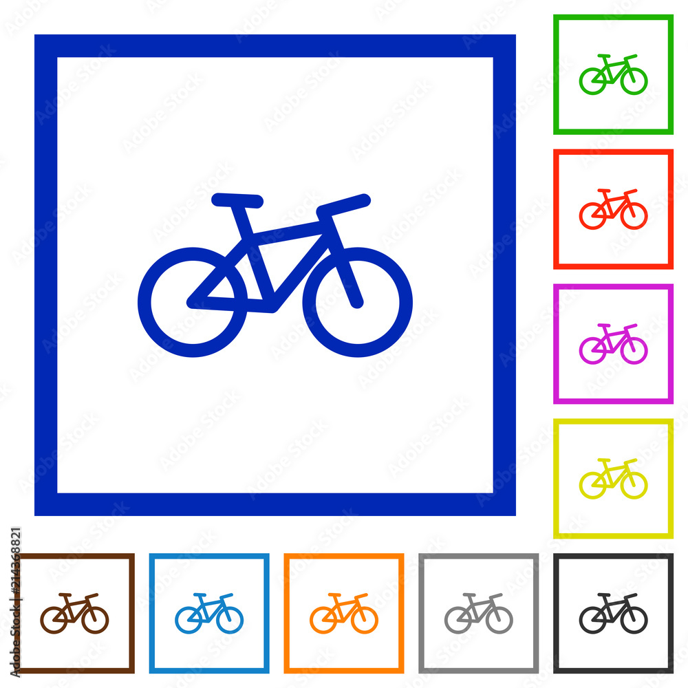 Fototapeta premium Bicycle flat framed icons