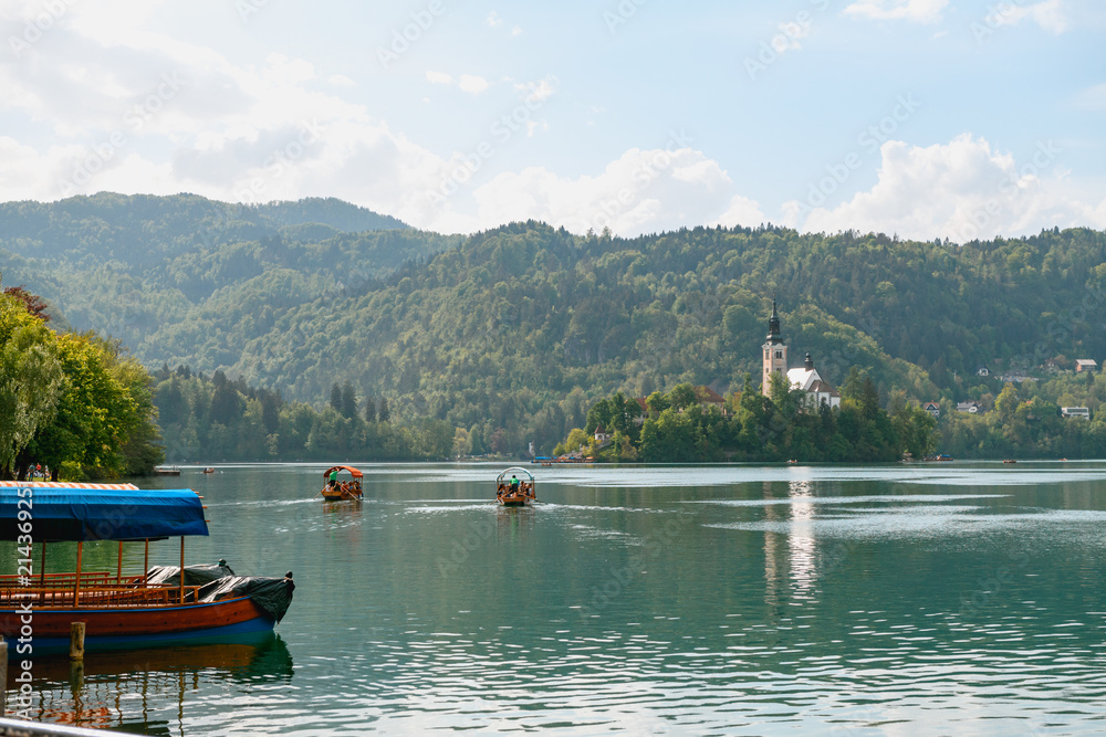 Naklejka premium Beautifu Lake Bled in Slovenia