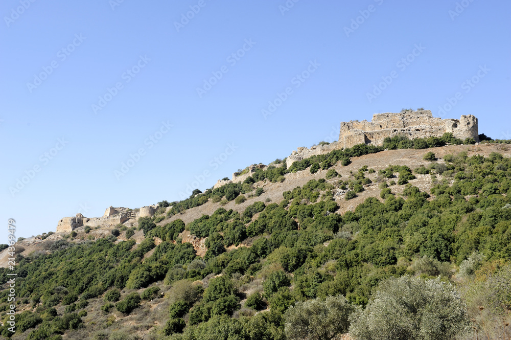 Festung Nimrod, arab.: Qala'at al-Subeiba, Golanhöhen, Hermongebirge, Israel, Naher Osten, Vorderasien. Arabaische Festung, von Kreuzrittern erobert