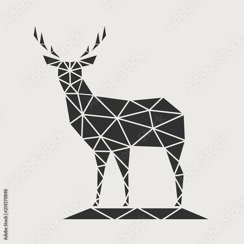 Fototapeta Naklejka Na Ścianę i Meble -  Figure of a deer from polygons of vector illustrations.