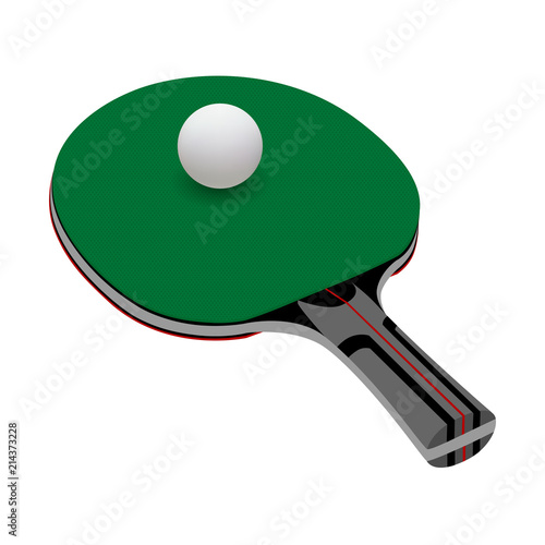 Ping pong racket in vector on white background.A table tennis ball in a vector.