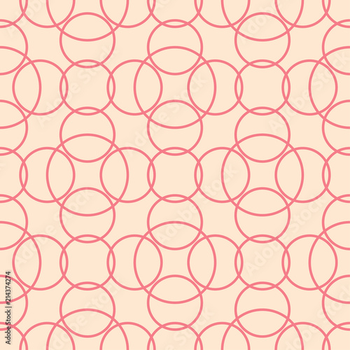 Red and beige geometric print. Seamless pattern