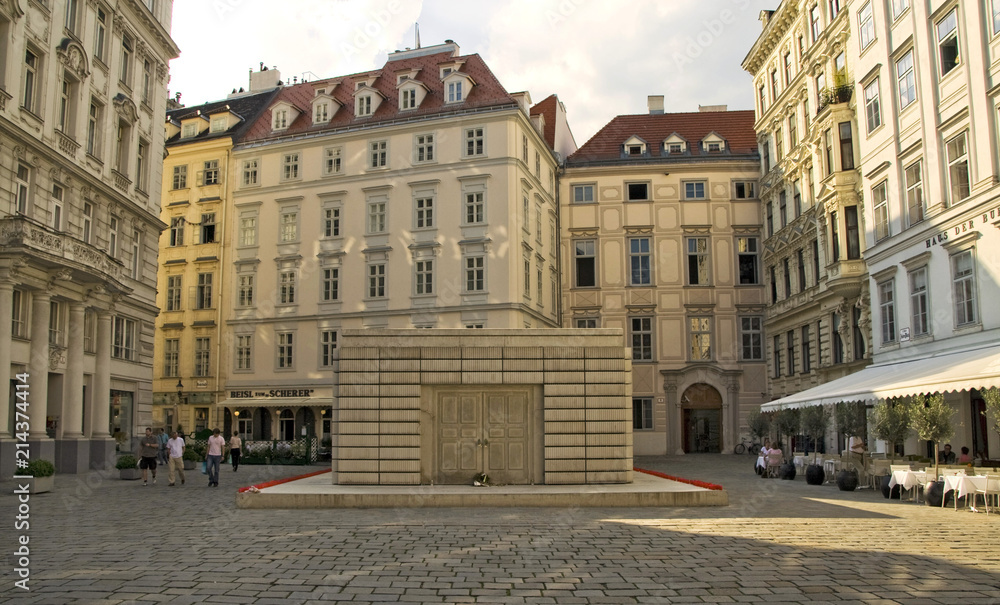 Das Holocaust-Mahnplatz von Rachel Whiteread am Wiener Judenplatz