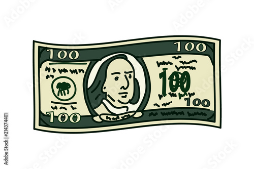 Cartoon 100 dollar bill
