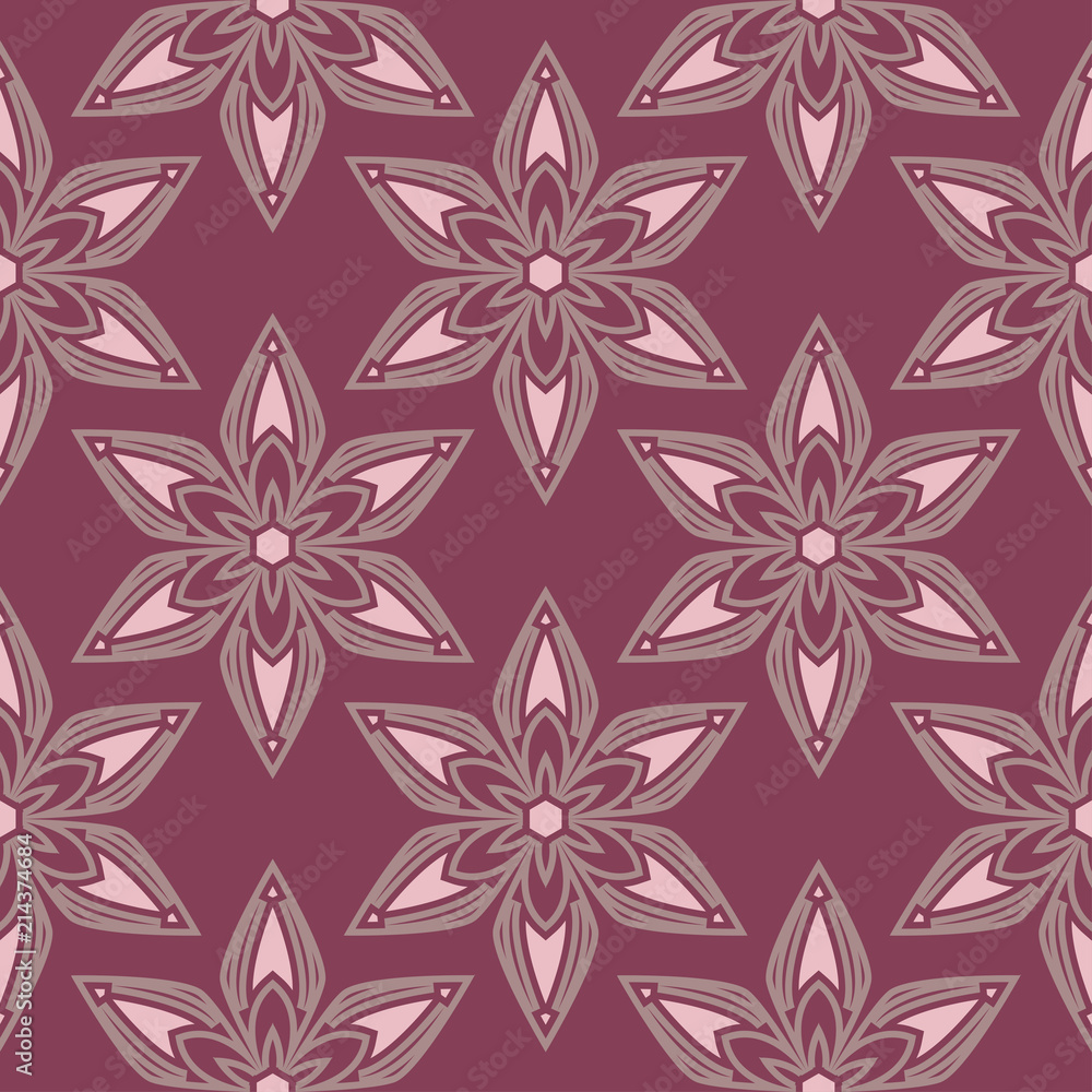 Seamless background. Floral purple red pattern