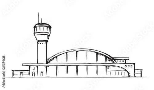 Airport building. Vector drawing